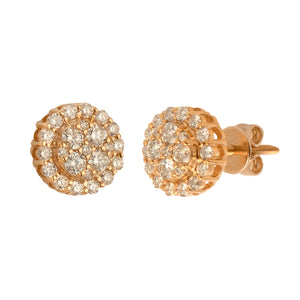 14KR 0.65CTW DIAMOND ROUND CLUSTER EARRING STUDS