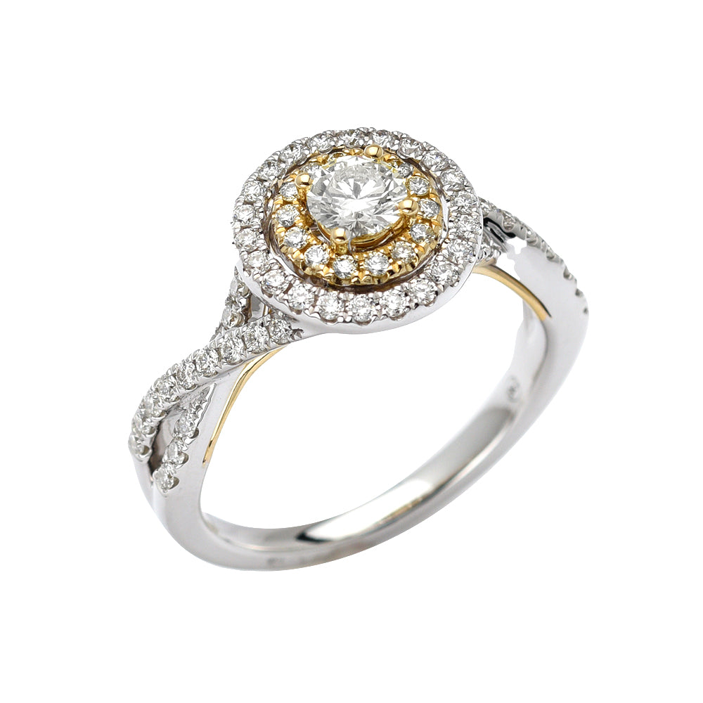 14KW+Y 0.85CTW DIAMOND BRIDAL RING