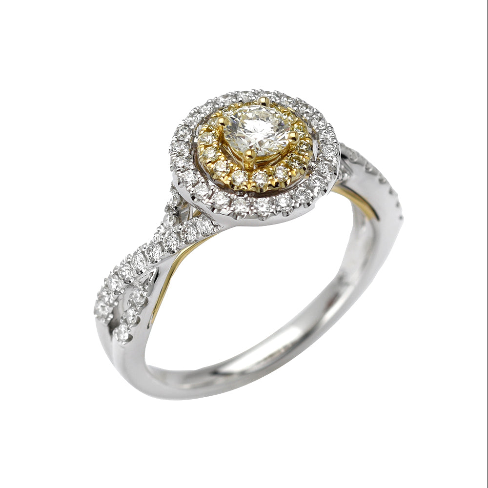 14KW+Y 0.84CTW DIAMOND BRIDAL RING