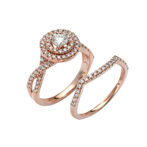 14KR 0.89CTW DIAMOND BRIDAL SET