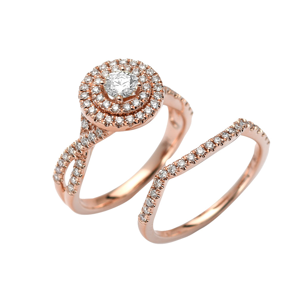 14KR 0.90CTW DIAMOND BRIDAL SET