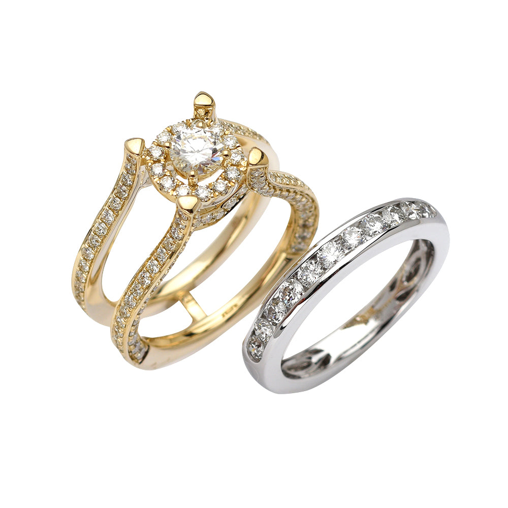 14KY+W 2.46CTW DIAMOND BRIDAL SET