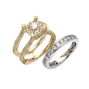 14KY+W 2.46CTW DIAMOND BRIDAL SET