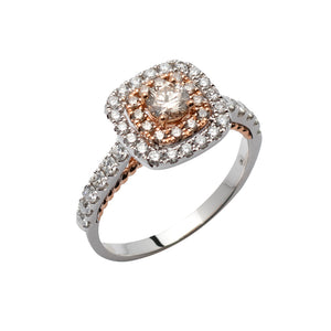 14KW+R 0.98CTW DIAMOND BRIDAL RING