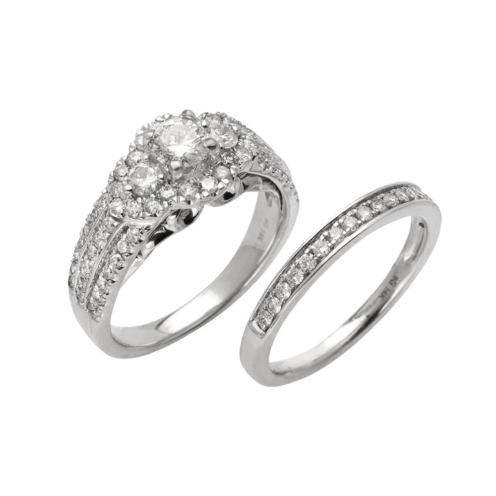 14KW 1.45CTW DIAMOND BRIDAL SET RING