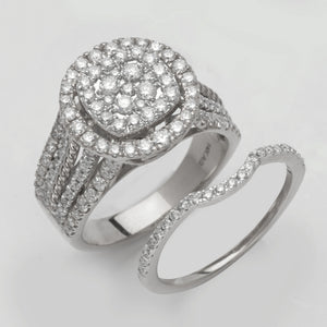 14KW 1.60CTW DIAMOND ROUND BRIDAL SET