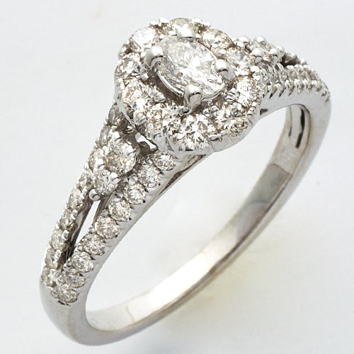14KW 1.00CTW DIAMOND OVAL SHAPE BRIDAL