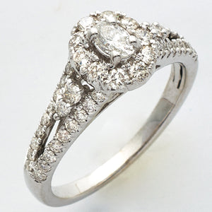 14KW 1.00CTW DIAMOND OVAL SHAPE BRIDAL